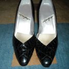 Ladies Size 7 1/2 M IMPO Reptile Skin Heels In Black Shoes Career Wear