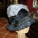 Vtg 40s Dajon Designer Italy Black And Gray Topper Ladies Hat