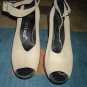 VINTAGE PROJECTIONs PLATFORM Heels Size 8 1/2 Beige,red and purple