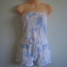 Japan Korea Blue White Strapless Tank Top Shorts