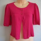 Japan Korea Pink Puff Sleeve Open Style Button Blouse