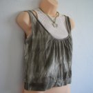 Japan Korea Cute Two Layers Tank Top Military Green