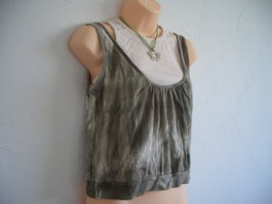 Japan Korea Cute Two Layers Tank Top Military Green
