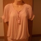 Macy American Rag Peach Blush Spanish Top/Blouse New with Tags S