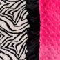 Zebra and Pink Double Minky Blanket with Satin Ruffle