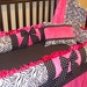 Pink and Zebra Crib Set