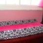 Black and White Damask and Hot Pink Minky Dot Contoured Changing Pad Cover