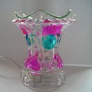 Pink Heart Teal Dot Accent  Crystal ELECTRIC OIL WARMER
