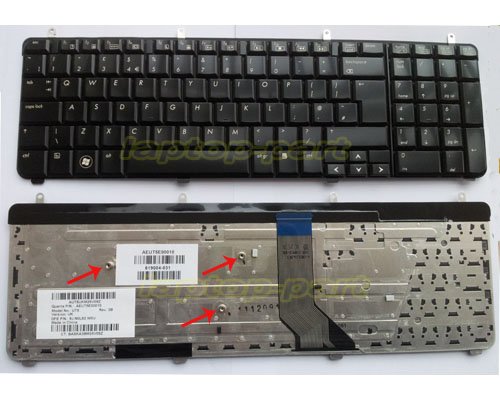 HP DV7-2170US keyboard - HP Pavilion DV7-2170US keyboard UK layout  Black