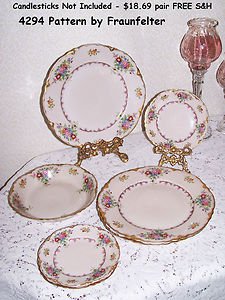 Scarce Fraunfelter China Ohio FRF4294 Floral Sprays Vintage Pattern 7 pc RARE