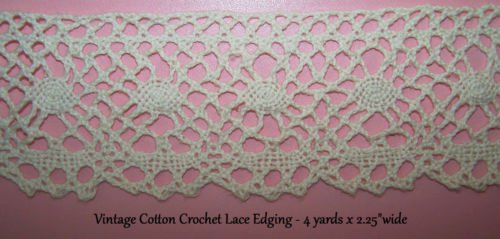 Vintage Lace Cotton Crochet Trim Antique Homespun Suttler Civil War Re Enactor