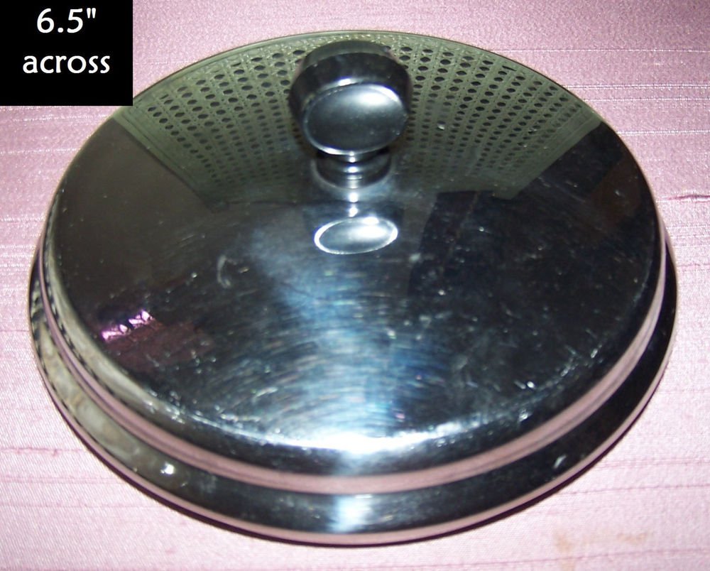 Farberware Lid Replacement Stainless Steel With Black Knob Handle 6.5"