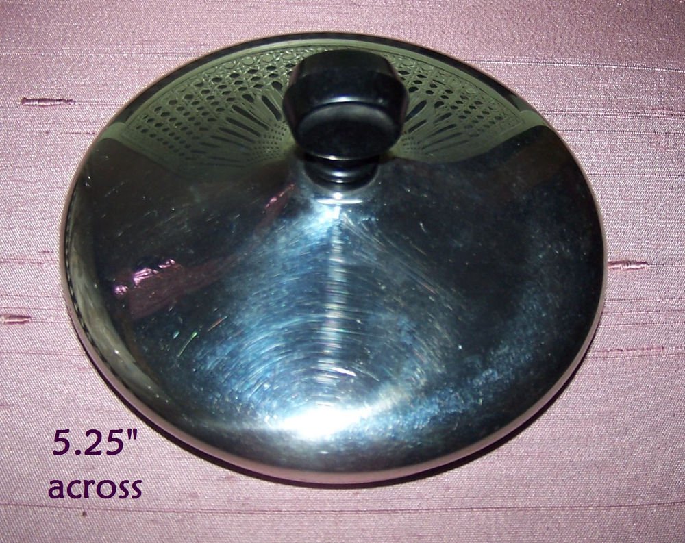 Farberware Lid Replacement Stainless Steel With Black Knob Handle 5.25"
