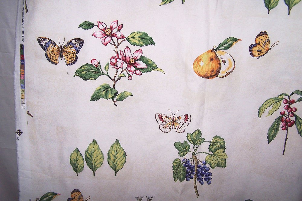 Kingsway Cottage Notebook Design Fabric Butterflies Figs Flowers Berries 56 x100