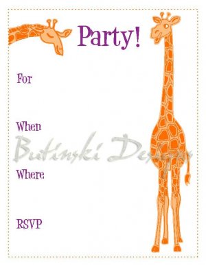 Giraffe Party Invitation