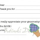 Blue Ice Cream Party Thank You Card