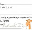 Giraffe Party Thank You Card