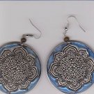 Blue stained metal earrings Blue stained metal earrings