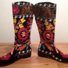 VINTAGE SUZANI WOMEN BOOTS WITH SILK EMBROIDERY
