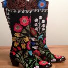 VINTAGE SUZANI WOMEN BOOTS WITH SILK EMBROIDERY