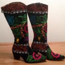 VINTAGE SUZANI WOMEN BOOTS WITH SILK EMBROIDERY