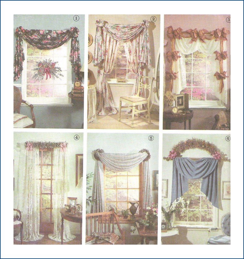 Simplicity Sewing Pattern 7721 Curtains and Swags Jiffy 6 Pack Uncut