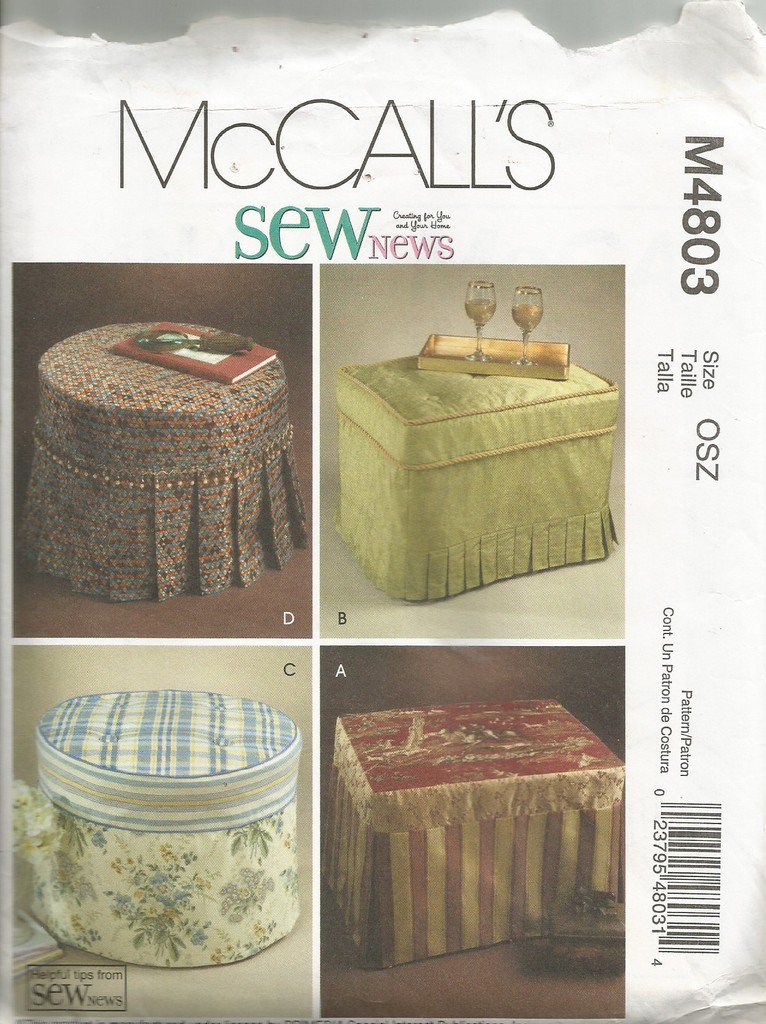 McCalls M4803 Sewing Pattern Ottoman Slipcovers UNCUT