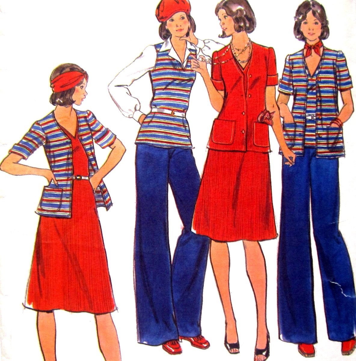 Uncut Vintage Butterick Pattern 4132 Misses Jacket Dress Tops Pants ...