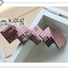 Hair Barrettes - red with mosaic shape - 7