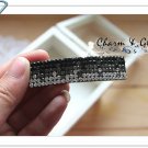 Hair Barrettes - black with crystal - 11