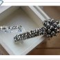 Hair Barrettes - silver with crystal - 21
