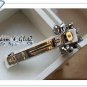 Hair Barrettes - silver with crystal - 21