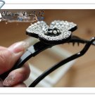 Banana Pins - black with crystal blossom - 15