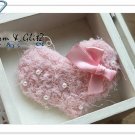 Hair Clamps - blue with pearl & ribbon - 2