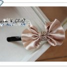 Hair Clamps - champagne gold with ribbon - 3