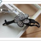 Hair Clamps - black with shiny crystals - 6