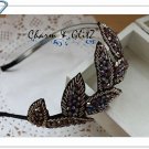 Headbands - black with leaf - 27