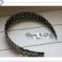 Headbands - black with circle & crystal - 33
