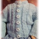 Cabled Cardigan for Bleuette Knitting Pattern