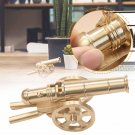 Golden Color Metal Mini Cannon - Pull String to Fire LOUD dual Ammo system
