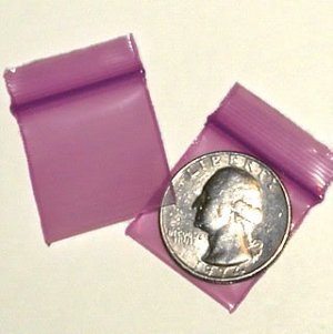 100 Purple Apple Baggies 1 x 1 in