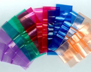 100 Rainbow Apple  Baggies 1 x 1 in. Small Zip lock Bags