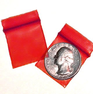 200 Red 1010 Baggies 1 x 1 in. Small Ziplock Bags