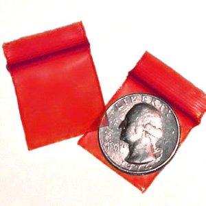 100 Red 1010 Apple Baggies 1 x 1 in. Small Zip lock Bags