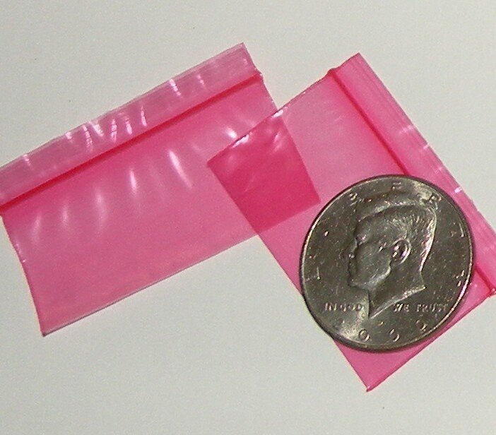 300 Red 2010 Baggies 2 x 1 inch Small Ziplock Bags
