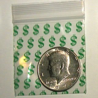 200 $$$ Signs 2 x 2" Small Ziplock Bags