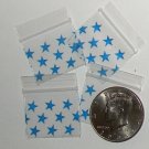 100 Blue Stars Baggies 12510 zip lock bags 1.25 x 1 inch
