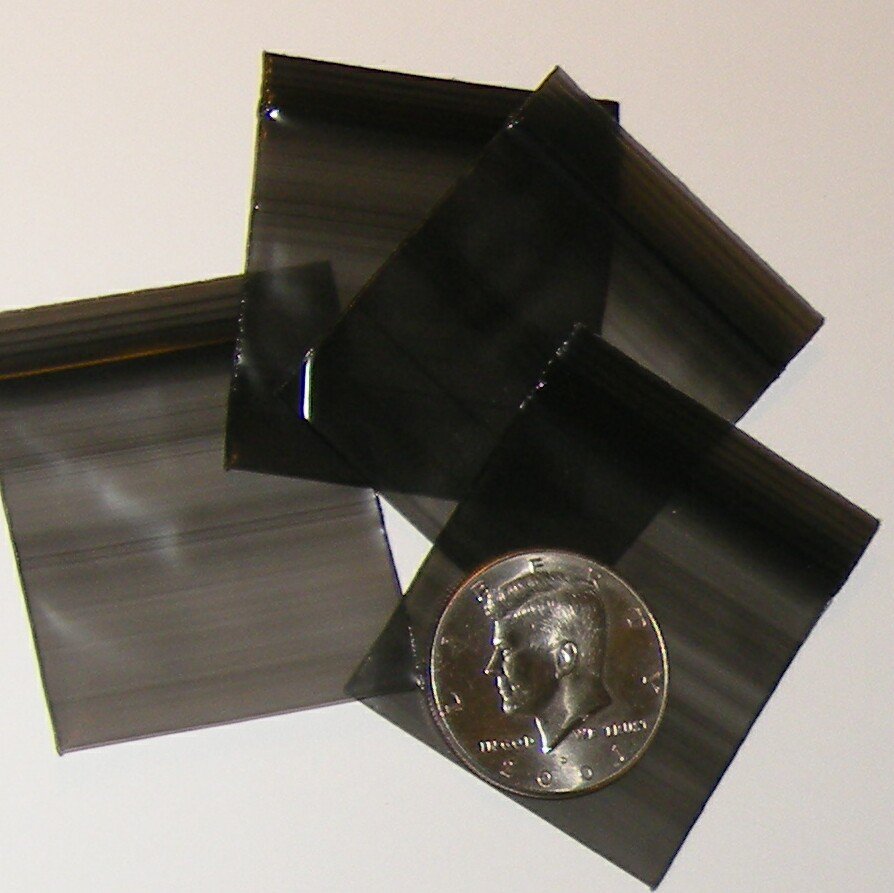 100 Black Baggies 175 X 175 Small Ziplock Bags 175175