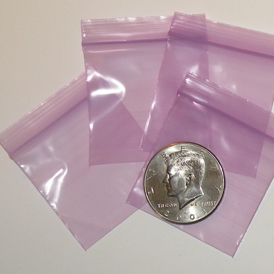 100 Purple Baggies 1.75 x 1.75" Small Ziplock Bags 175175