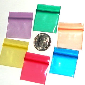 1000 Rainbow ColorsBaggies 1034 zip lock 1 x 0.75" Apple® brand